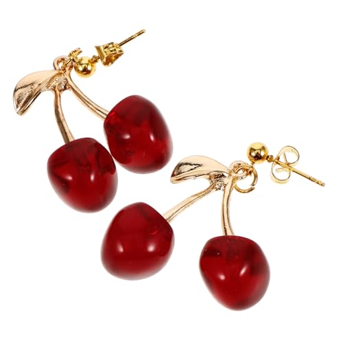 Gatuida Rote Transparente Kirschohrringe Damen Fruchtige Baumelnde Modeschmuck Ohrringe für Partys Hochzeiten und Alltag Modisches Statement Einzigartiges Design von Gatuida