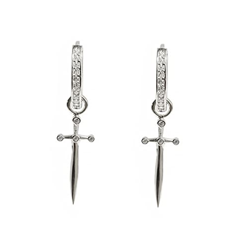 Gatuida Rundcreolen Ohrringe mit Strasssteinen Schlichte Hängende Ohrschmuck Damen und Herren Handgefertigt Nickelfrei Langlebig Modisch für Alltag und Besondere Anlässe von Gatuida