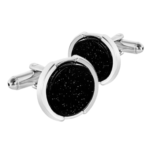 Gatuida Runde Schwarze Manschettenknöpfe für Herren Einzigartiges Design aus Legierung Stilvoll für Hemden mit Manschettenknopf Ösen für Business und Formelle Anlässe von Gatuida