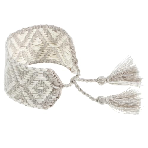 Gatuida Rustikaler Verstellbarer Damen Armband aus Handgefertigtem Geflochtenem Baumwollseil mit Quaste Breites Gewebtes Ethno Design Leichter Schmuck für Alltag und Festivals von Gatuida