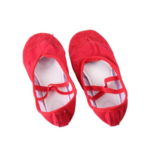 Gatuida Rutsch Ballettschuhe Rot Leichte Yoga Tanzschuhe mit Elastischem Riemen und Rutschfester Sohle für Ballett Jazz und Gesellschaftstanz Erwachsene von Gatuida