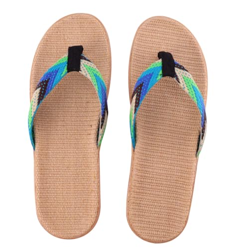 Gatuida Rutschfeste Flip Flops Damen Herren Leichte Strand Sandalen Freizeit Hausschuhe Blau Grün Flache Sohle Angenehm Langlebig von Gatuida