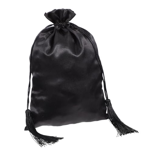 Gatuida Satintasche Multifunktions Aufbewahrungstasche Kulturbeutel Tragbare Tasche Für Kleinigkeiten Make Up Tasche Schwarze Tasche Mit Kordelzug Aufbewahrungstasche Für Make Up von Gatuida