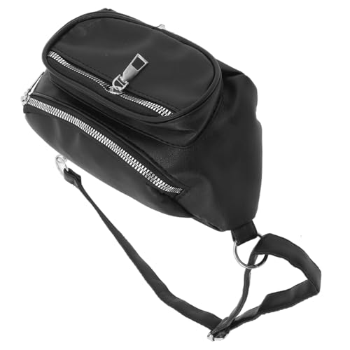 Gatuida Schicke Schwarze Ketten Hüfttasche Damen Crossbody Schultertasche Praktisch Leicht für Alltag und Freizeit für Handy Geldbörse Ausweis Aufbewahrung von Gatuida