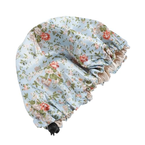 Gatuida Schlafmütze Verstellbar Elastisch Atmungsaktiv Haarschutz für Zuhause und Schlaf Leichte Doppellagige Schlafhaube mit Floralem Muster Schützt Haut und Bettwäsche Einstellbar für von Gatuida