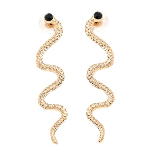 Gatuida Schlangenohrringe Damen Goldfarben Kreativ Lang Hängend Modisch Persönlich Schmuck von Gatuida