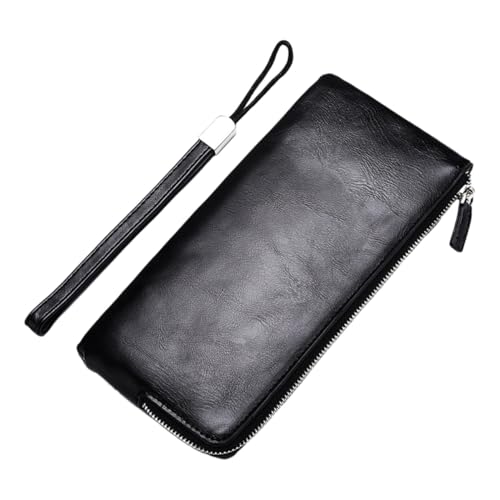 Gatuida Schlanke Herren Geldbörse mit Reißverschluss Langlebiges Portemonnaie aus Hochwertigem Material Multifunktionale Karten und Münzaufbewahrung Tragbar für Alltag und Büro Schwarzes von Gatuida
