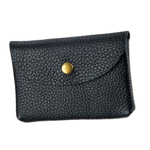 Gatuida Schlanke Schwarze Mini Pu kartenetui Geldbörse Kompakter Tragbarer Organizer für Id Karten und Münzfach Langlebiges Lederdesign Vielseitig Einsetzbar für Damen Unterwegs Büro von Gatuida