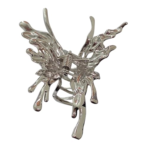 Gatuida Schmetterlings Haarklammer für Dünnes und Dickes Haar Rutschfeste Haarklammer mit Faltendesign Vielseitiges Haar Accessoire für Frauen Haartypen Silberfarben von Gatuida