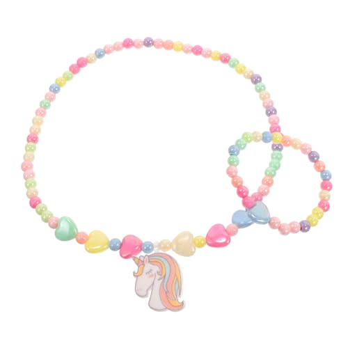 Gatuida Schmuckset Einhorn Perlen Halskette Armband Leicht Bunte Perlen Mädchen Schmuck Für Geburtstag Party von Gatuida