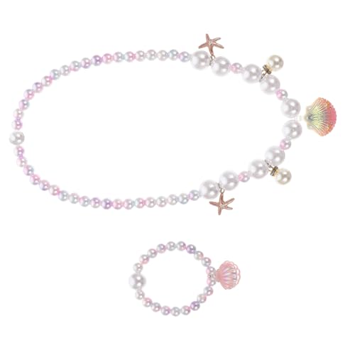 Gatuida Schmuckset Meerjungfrau Perlen Halskette Armband Teilig für Kleine Mädchen Party Alltag Dress Up von Gatuida