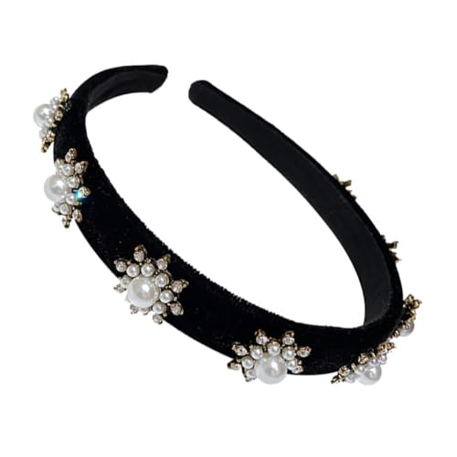 Gatuida Schneeflocken Stirnband Damen Schwarz Weihnachtskopfschmuck Party Haarschmuck Langlebiges Material Festliche Haaraccessoires für Familie und Feierlichkeiten von Gatuida