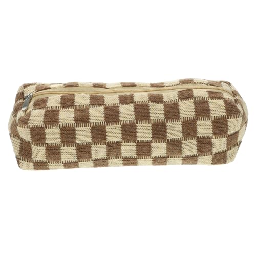 Gatuida Schreibwarenetui im Karomuster Aufbewahrungstasche mit Reißverschluss für Bleistifte Multifunktionale Federmappe Langlebigem für Schule und Reisen von Gatuida