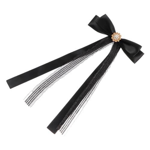 Gatuida Schwarze Broschen schleife mit Anstecknadel Modische Vorgebundene Damen fliege Stilvolles Accessoire für Party Hochzeit Feierlichkeiten Einfach zu Tragen Einzigartiges Design von Gatuida