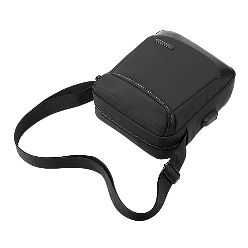 Gatuida Schwarze Nylon Schultertasche Herren Business Aktentasche Verstellbarer Gurt Leicht Tragbar Robust Alltag und Büro von Gatuida