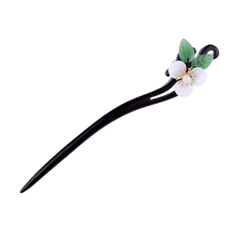 Gatuida Schwarzer Ebenholz Haarnadel Retro Chinesischer Haarschmuck für Damen Kreative Blütenform Langlebiger Haarstab Vintage Stil Geeignet für Hochzeit Alltag und Festliche Anlässe von Gatuida