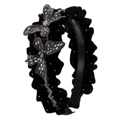 Gatuida Schwarzes Gefaltetes Haarband mit Schleife Verleiht Volumen und Stil Rutschfest Modisches Damen Stirnband für Alltag Spa und Make Up Accessoire für Frauen von Gatuida