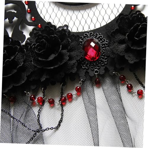 Gatuida Schwarzes Netz Schleier Haarreif Gothic Tiara Krone Kopfstück Verstellbar für Halloween Kostüm Party Bühne Cosplay von Gatuida