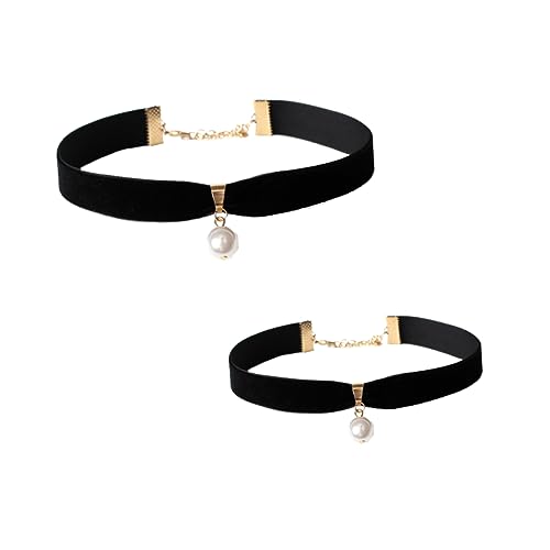 Gatuida Schwarzes Samt Perlen Choker Kurz Kette Eleganter Schmuck für Alltag Party Hochzeit für Freundin Mutter Tochter Gatuida Schwarzes Samt Perlen Choker Kurz Kette Eleganter Schmuck für Alltag Party Hochzeit für Freundin Mutter Tochter von Gatuida