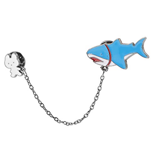 Gatuida Shark Brosche mit Kettendesign Legierung Anstecknadel für Damen Kleidung Langlebig Dekorativ für Pullover Anzug zu Weihnachten und Geburtstag von Gatuida