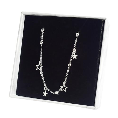 Gatuida Silber Fußkettchen Damen Sterlingsilber Kreative Stern Knöchel Schmuck Verstellbar Minimalistisch Modisch für Frauen von Gatuida