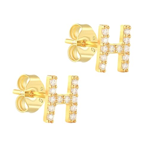 Gatuida Geometrische Buchstaben Ohrringe Für Frauen Mit Strass Kreative Und Schlichte Ohrstecker Aus Silber Vielseitiger Damen Schmuck von Gatuida