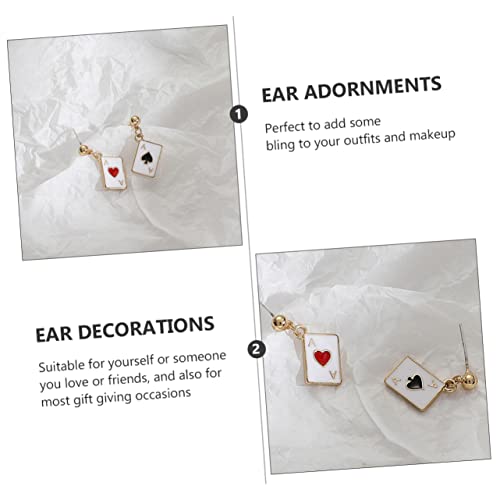 Gatuida Silber Ohrstecker Poker Spielkarten Design Ohrschmuck Damen Kreative Ohrhänger für Party Alltag Hautfreundlich Leicht Tragbar Stilvolle Accessoires von Gatuida