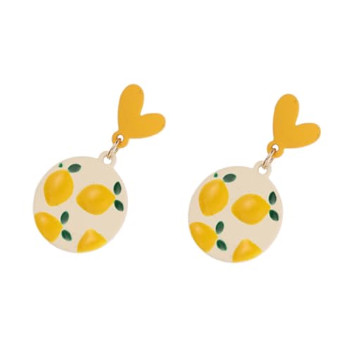Gatuida Silber Ohrstecker Zitronen Herzform Dangle Ohrringe Damen Modisch Leicht Schmuck von Gatuida