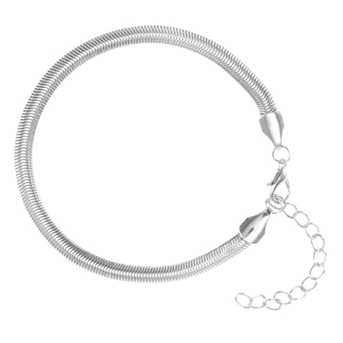 Gatuida Silberne Damen Fußkette aus Dünner Metallkette mit Schuppenmuster Verstellbar Leichtes Fußschmuck Armband Elegantes Strand Zubehör für Frauen Geschenkidee von Gatuida