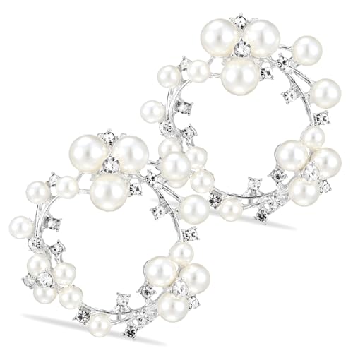 Gatuida Silberne Schuhclips mit Perlen Design Abnehmbare Damenschuhdekoration Hochwertigem Metall Schuhschmuck Broschen für Hochzeit Party und Alltag Gatuida Silberne Schuhclips mit Perlen Design Abnehmbare Damenschuhdekoration Hochwertigem Metall Schuhschmuck Broschen für Hochzeit Party und Alltag von Gatuida