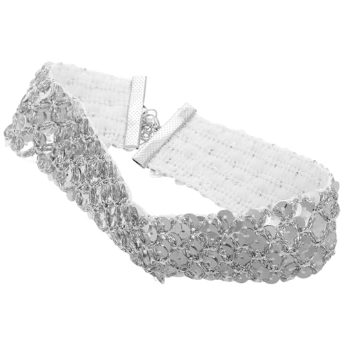 Gatuida Silberner Choker Halskette mit Funkelnden Strasssteinen und Breiter Paillettenoptik Damen Schmuck für Hochzeit Party und Alltag Glänzendes Vielseitiges Accessoire als Gatuida Silberner Choker Halskette mit Funkelnden Strasssteinen und Breiter Paillettenoptik Damen Schmuck für Hochzeit Party und Alltag Glänzendes Vielseitiges Accessoire als von Gatuida