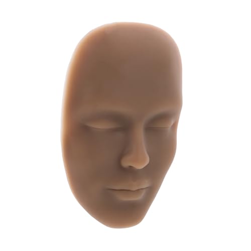 Gatuida Silikon Makeup Übungshaut Lippen Augenbrauen Augen Trainer Haut Realistisch Abnehmbar für Anfänger Tattoo Übung Gesichtswerkzeug Kaffee Braun von Gatuida