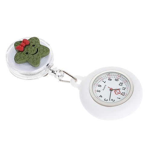 Gatuida Silikon Stern Nurses Taschenuhr mit Clip und Einziehbarem Band Große Ziffernblatt Quarzuhr Präzise Praktische Arzthelferin Uhr für Medizinisches Personal Military von Gatuida