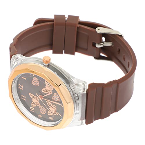 Gatuida Silikonarmband Frauen Schauen Mode Armbanduhr Schmetterlinge mit Silikon Uhrbandkaffee Beobachten Damenuhren von Gatuida