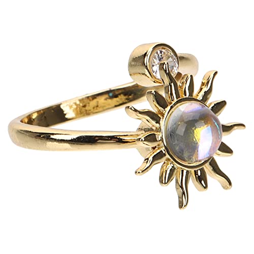 Gatuida Sonnenblumen Fidget Ring für Damen Offener Verstellbarer Ring Stilvolles Blumenringdesign für für Frauen Mütter von Gatuida