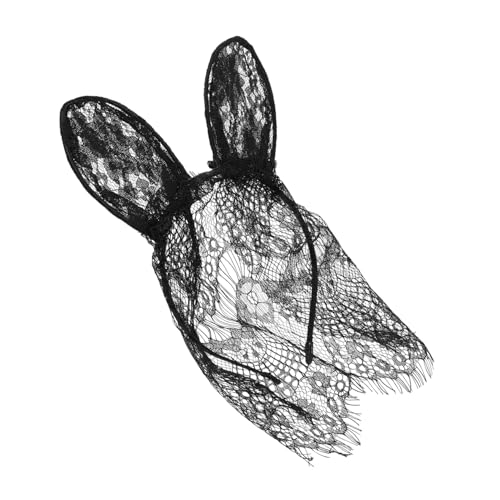 Gatuida Spitzenbesetztes Schwarzes Bunny Ears Haarband Damen mit Verspieltem Hasenohren design Eleganter Spitzenverzierung Vielseitig Kombinierbares Stirnband für Modische Frauen von Gatuida