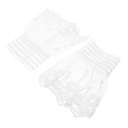 Gatuida Spitzenmanschetten Damen Abnehmbare Schichtbare Weiche Baumwoll Handgelenk Armbänder Vielseitige Fake Sleeve für Hochzeit Party und Alltag Stilvolle Rüschen von Gatuida
