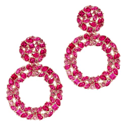 Gatuida Statement Ohrringe Damen Mehrlagige Geometrische Creolen aus Legierung mit Funkelnden Strasssteinen Auffällige Runde Hängende Ohrhänger in und Sicher für Party und Alltag von Gatuida