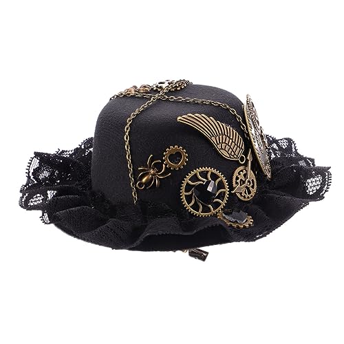 Gatuida Steampunk Kleiner Hut Haarklammer aus Kunststoff Leuchtendes Design Leichter Haar Accessoire für Damen für Party Karneval Alltag Retro Vintage Stil Gatuida Steampunk Kleiner Hut Haarklammer aus Kunststoff Leuchtendes Design Leichter Haar Accessoire für Damen für Party Karneval Alltag Retro Vintage Stil von Gatuida