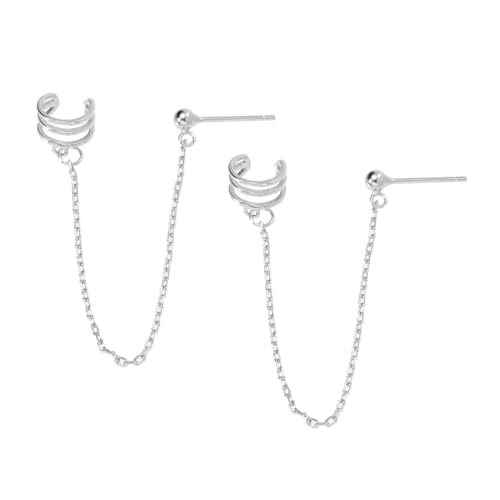 Gatuida Sterling Silber Ohr Manschette mit Kettenanhänger Ohrringe Damen Modischer Ohr Cuff Schmuck für Partys Hochzeit Langlebig und Detailverliebt Elegantes Design von Gatuida