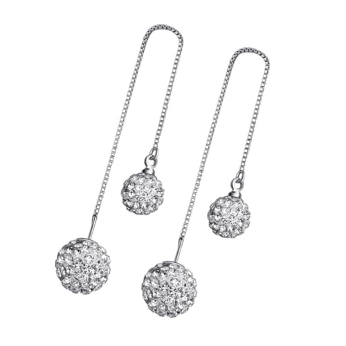 Gatuida Sterling Silber Ohrringe mit Strass Geometrisches Design Lange Quasten Ohrhänger Damen Modeschmuck Elegant für Hochzeit Alltag von Gatuida