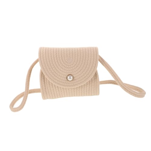 Gatuida Strandtasche Damen Handtasche Sommer Umhängetasche Kleine Gewebte Tasche Mit Perlenknopf Leicht Und Vielseitig Für Urlaub Strand Shopping Aus Natürlichem Baumwollseil von Gatuida