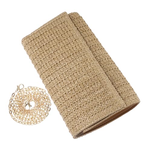 Gatuida Strandtasche Damen Kleine Umhängetasche aus Kunststroh Leichte Sommerhandtasche Clutch Handgelenktasche Vielseitig für Hand und Schultertragetasche Modisch Elegant für Urlaub und von Gatuida
