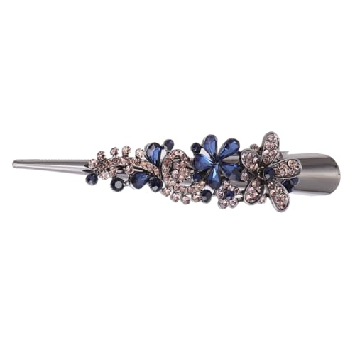 Gatuida Strass Entenschnabel Clip Haarspange Für Damen Dunkelblau Aus Legierung Und Kunstkristall Für Haarstyling Und Reisen Dekoratives Haar Accessoire von Gatuida