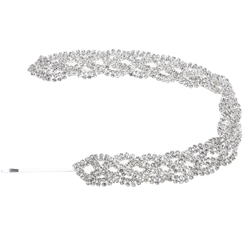 Gatuida Strass Haarclip mit geflochtener Kette Modisches Damen Stirnband für Party Hochzeit Silbernes Schmuck Haarband Langlebig und Vielseitig Einsetzbar Gatuida Strass Haarclip mit geflochtener Kette Modisches Damen Stirnband für Party Hochzeit Silbernes Schmuck Haarband Langlebig und Vielseitig Einsetzbar von Gatuida