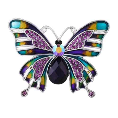 Gatuida Strass Schmetterlingsbrosche für Damen Dekorative Anstecknadel mit Funkelnden Kristallen Vielseitiger Schmuck für Kleidung Anzüge Schals und Festliche Anlässe von Gatuida