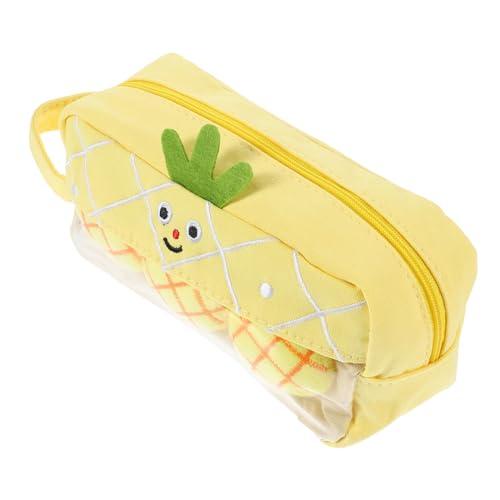 Gatuida Student Federmäppchen Große Kapazität Cartoon Stifttasche für Mädchen Jungen Praktische Stiftebox Schreibwaren Tasche für Schüler Gelb Ananas Design von Gatuida