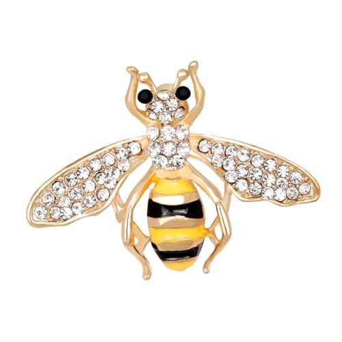 Gatuida Stylische Bienenbrosche mit Schimmernden Strasssteinen Anstecknadel für Damen Vielseitiges Schmuckaccessoire zur Kleider und Kleidung Dekoration Glänzend für Feiern und Alltag von Gatuida
