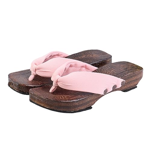 Gatuida Stylische Damen Clogs Japanischer Stil Hoher Absatz Rutschfeste Sohle Atmungsaktiv Bequeme Sandalen Pantoletten für Frauen von Gatuida