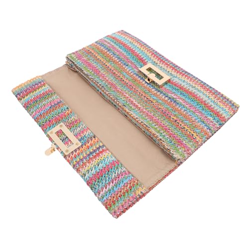 Gatuida Stylische Damen Clutch Handtasche Geflochtene Umschlagtasche Sommer Strandtasche Reise Geldbörse für Party Hochzeit Alltag von Gatuida